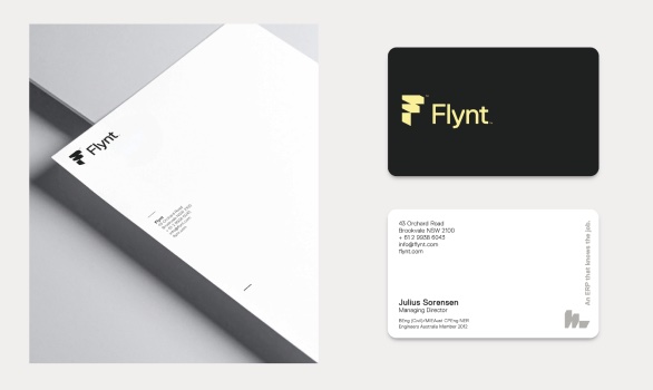 Flynt brand stationery and business cards